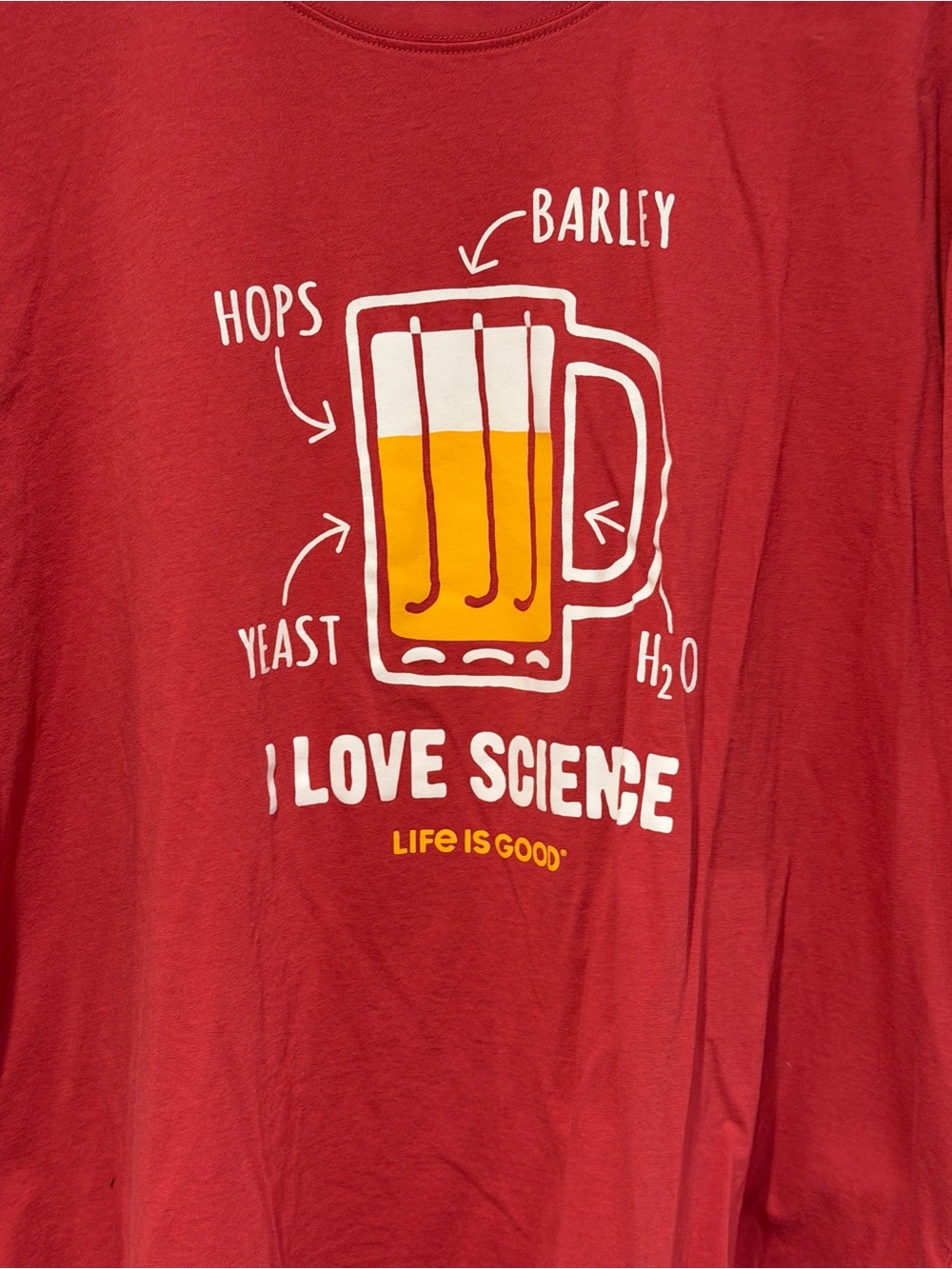 Life Is Good Red 'I Love Science' Graphic Tee - Picture 2 of 4